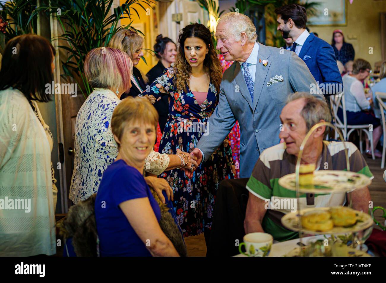 The Prince of Wales meets invited guests during a Jubilee tea dance