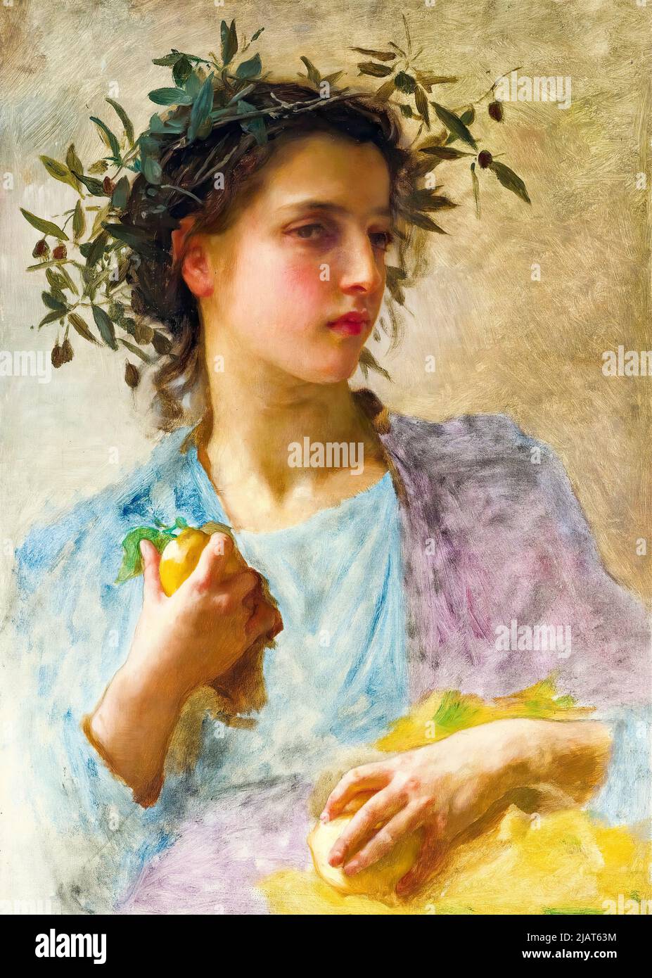 William Adolphe Bouguereau, L’été, (Summer), painting in oil on canvas, 1880 Stock Photo