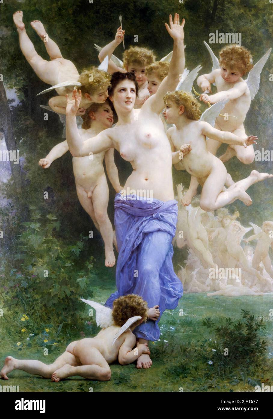 William Adolphe Bouguereau, Le Guêpier, (The Invasion), painting in oil on canvas, 1892 Stock Photo