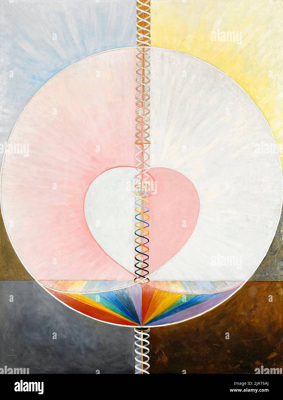 Hilma af Klint, Group IX,UW No 25, The Dove, No 1, abstract painting in oil on canvas, 1915 Stock Photo