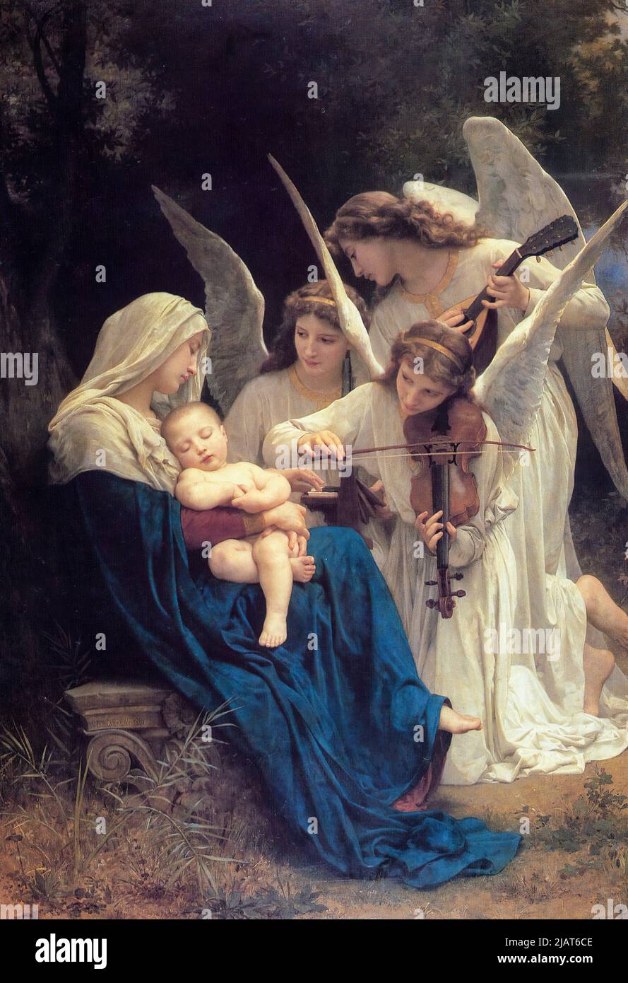 William Adolphe Bouguereau, The Song of the Angels, painting in oil on canvas, 1881 Stock Photo