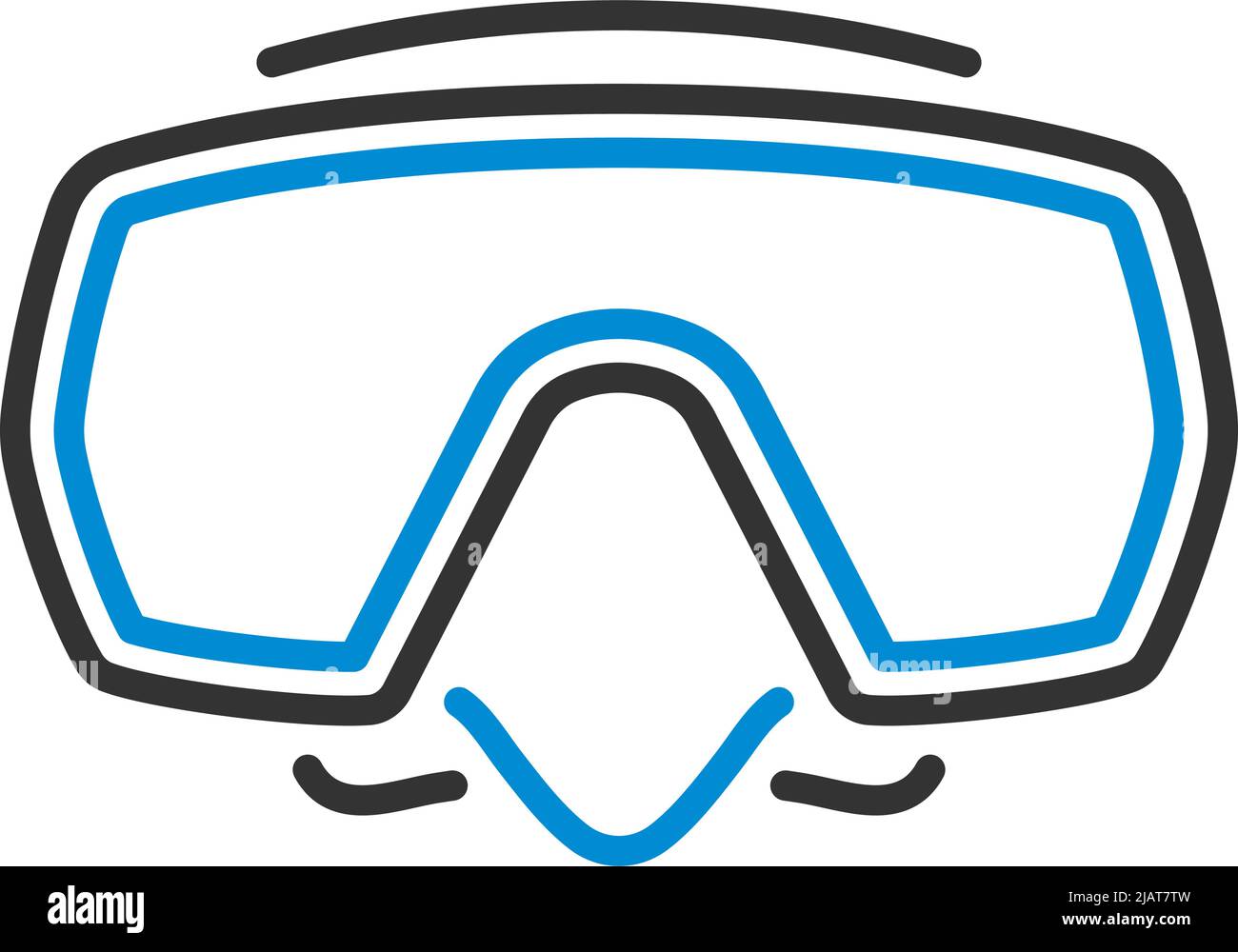 Icon Of Scuba Mask. Editable Bold Outline With Color Fill Design ...