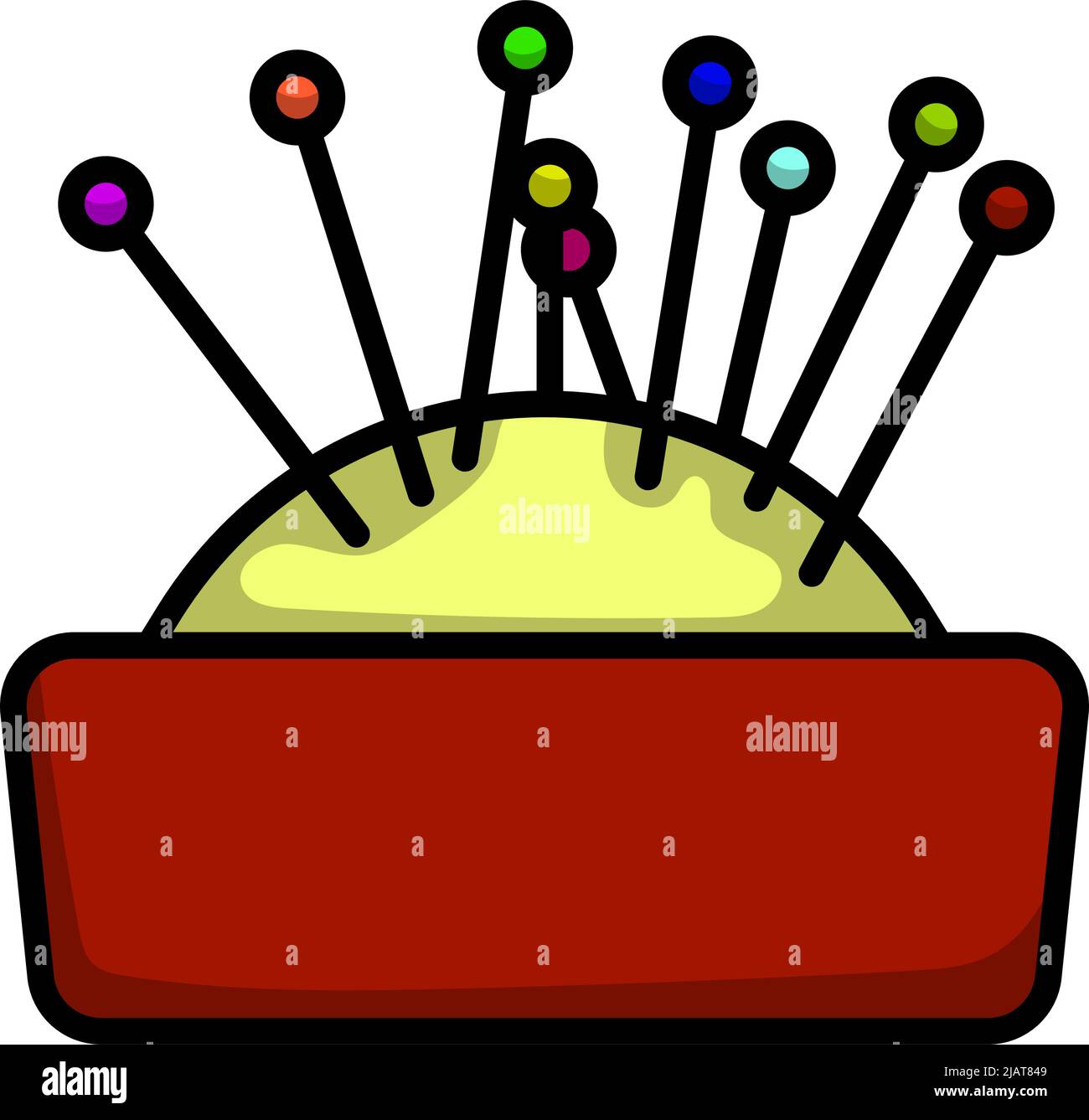 Pin Cushion Icon. Editable Bold Outline With Color Fill Design. Vector Illustration Stock Vector