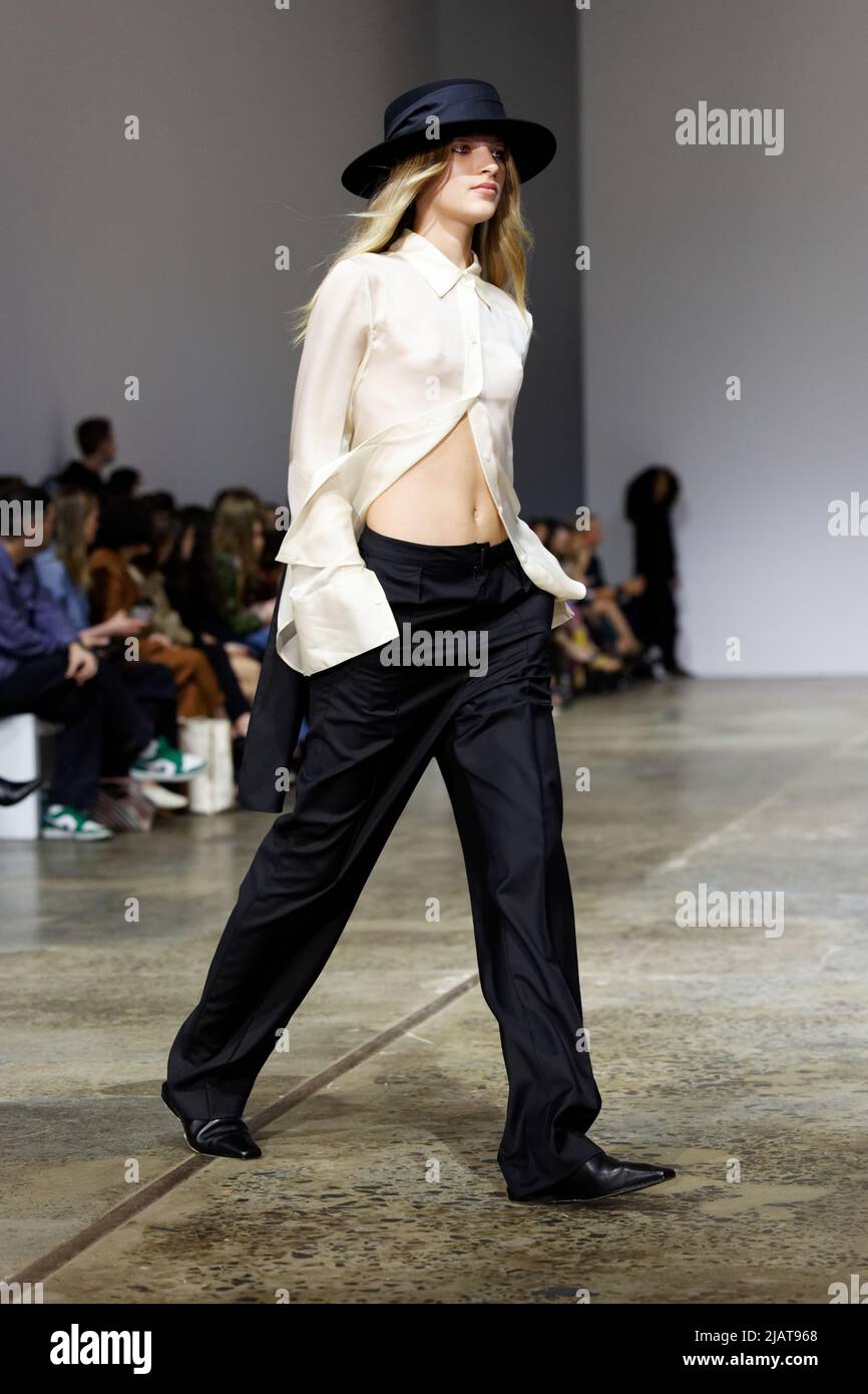 A model walks the runway during the BEARE PARK show during the Afterpay Australian Fashion Week 2022 at Carriageworks on May 9, 2022 in Sydney, Austra Stock Photo