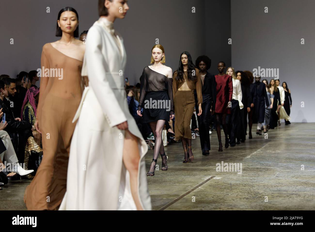 Models walk the runway during the BEARE PARK show during the Afterpay Australian Fashion Week 2022 at Carriageworks on May 9, 2022 in Sydney, Australi Stock Photo