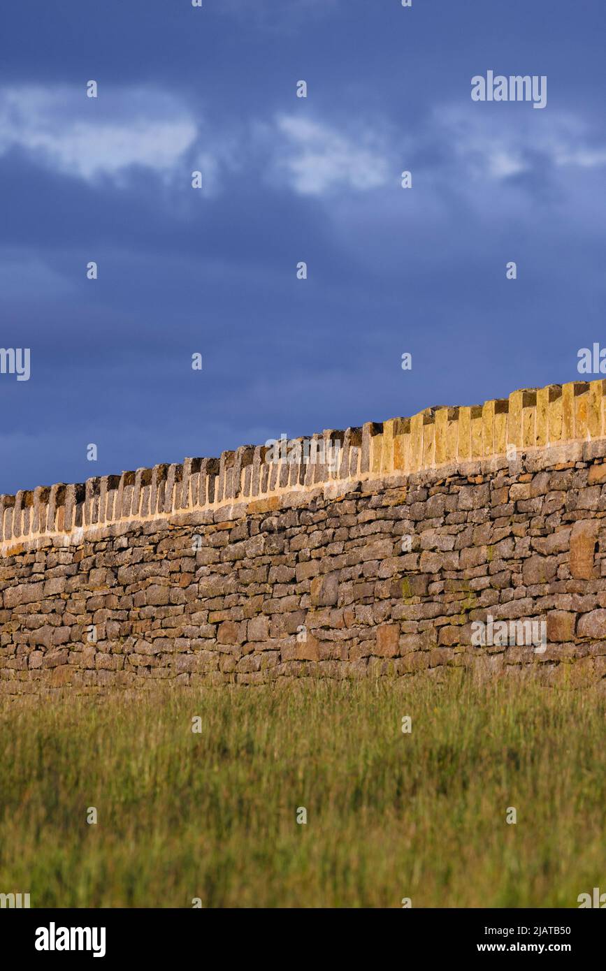 Dry stone wall in Bury countryside. Stock Photo