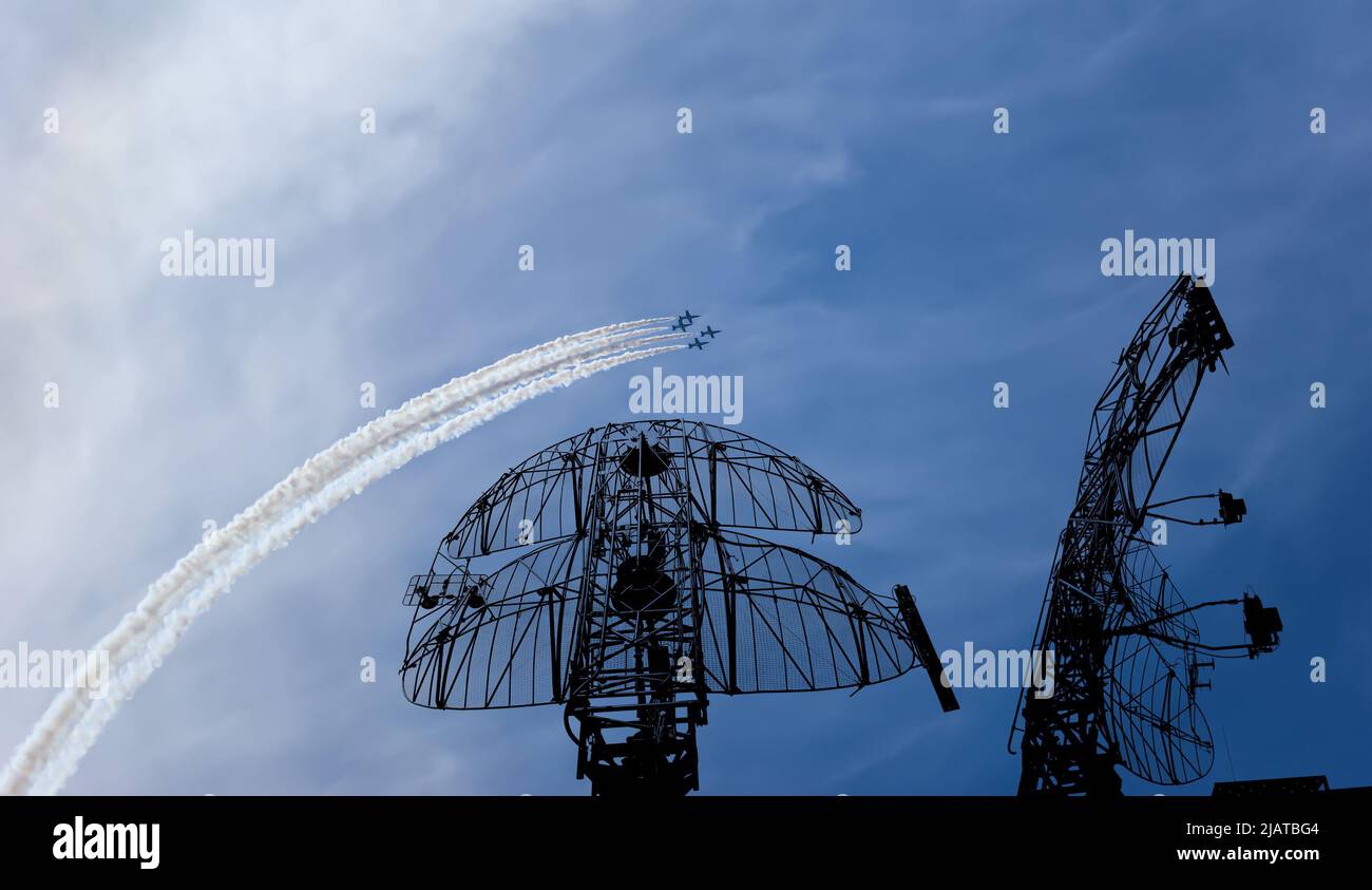Air defense raiders of military mobile anti-aircraft complexes (radar ...