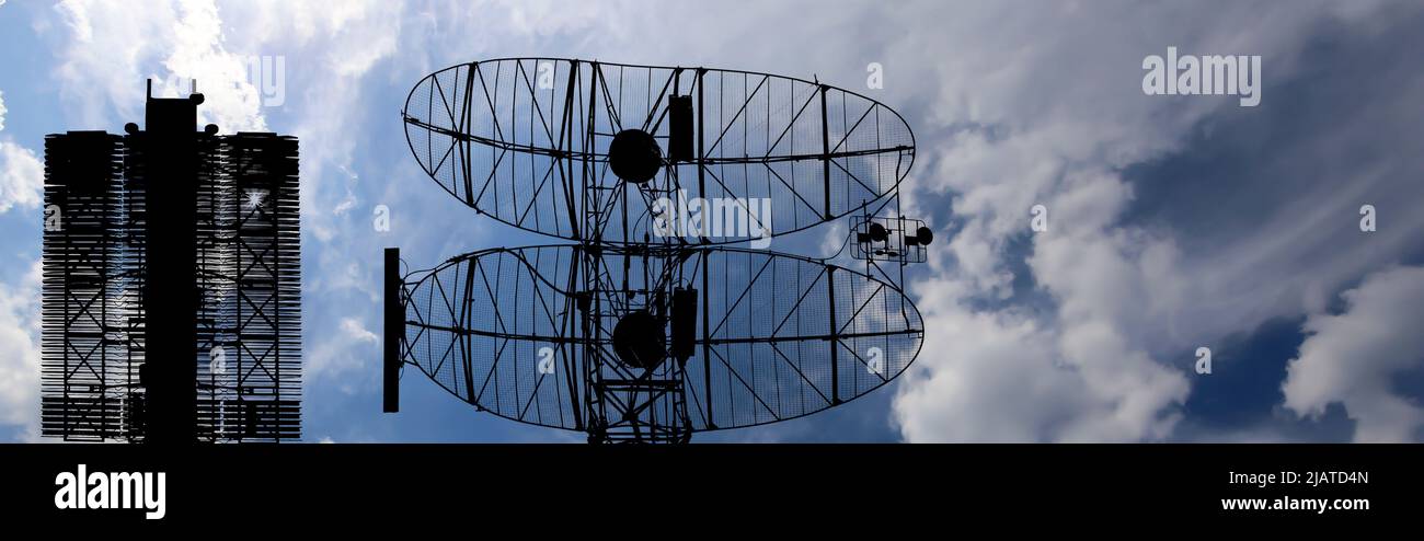 Air defense radars of military mobile anti aircraft systems (radar is ...