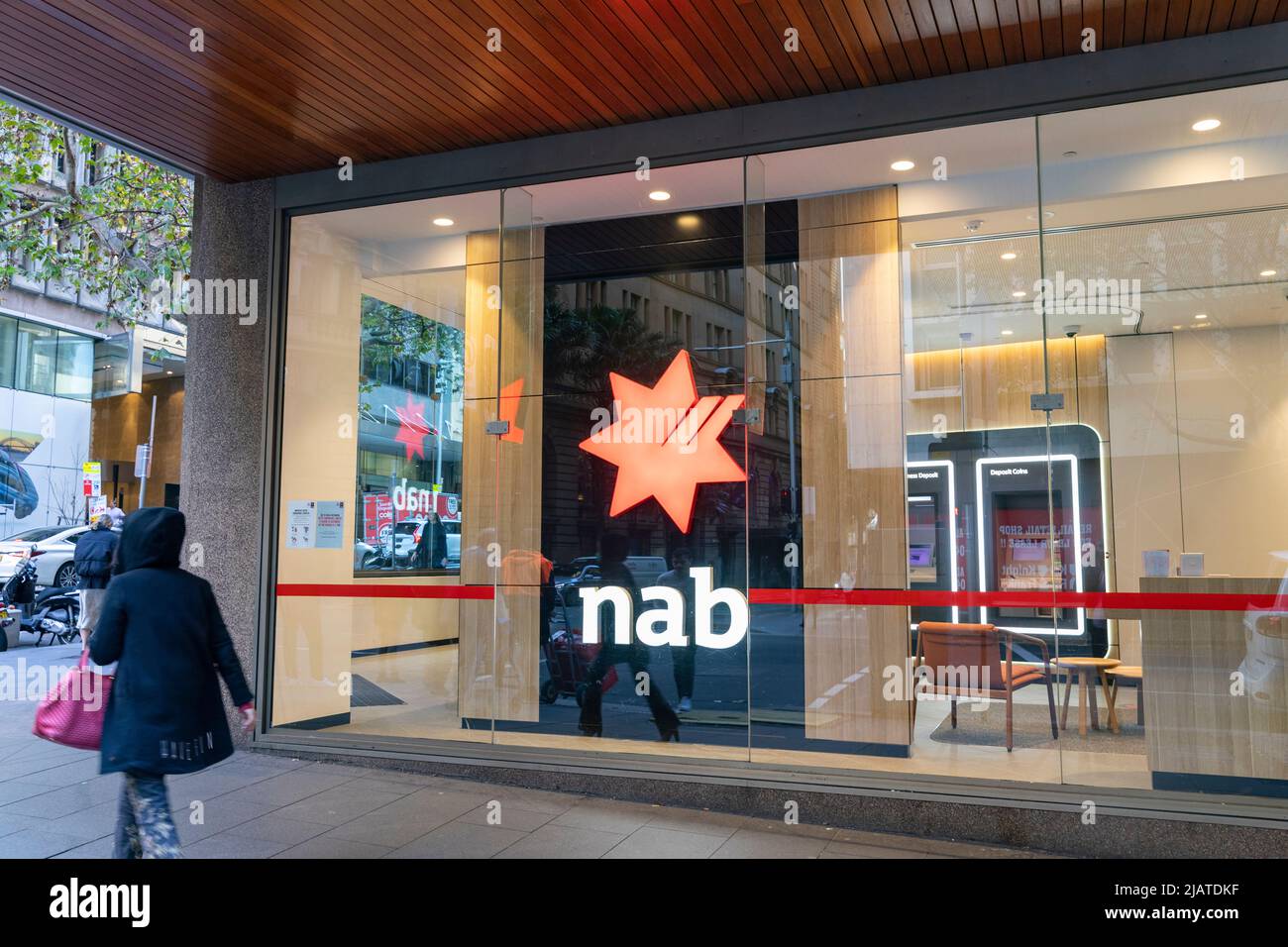 National Australia Bank, NAB, bank branch in Pitt street,Sydney city centre,NSW,Australia Stock