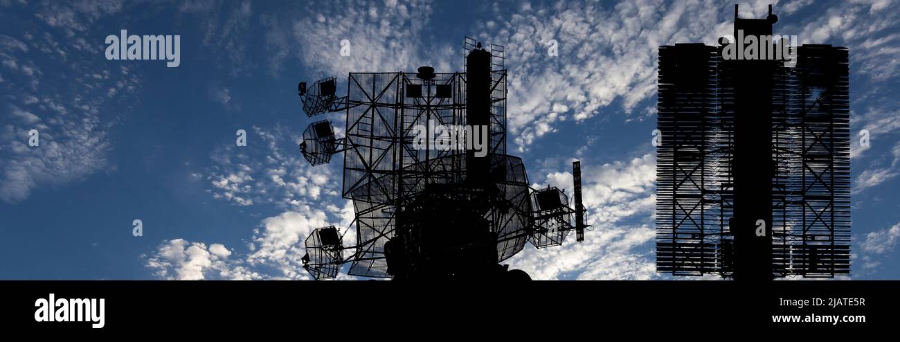 Air defense radars of military mobile anti aircraft systems (radar is ...