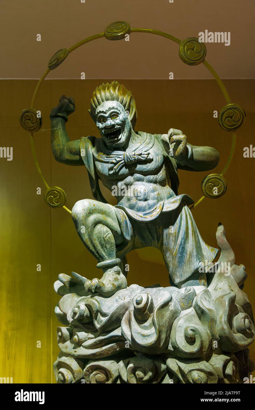 Thunder God on display in the Buddha Tooth Relic Temple and Museum, Republic of Singapore. Stock Photo