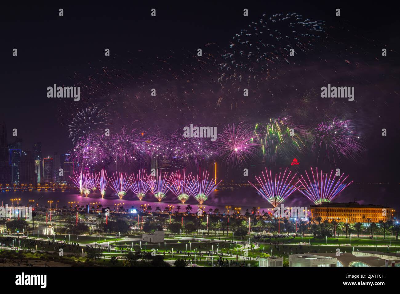 Fireworks at corniche on eid night 2021 Stock Photo Alamy