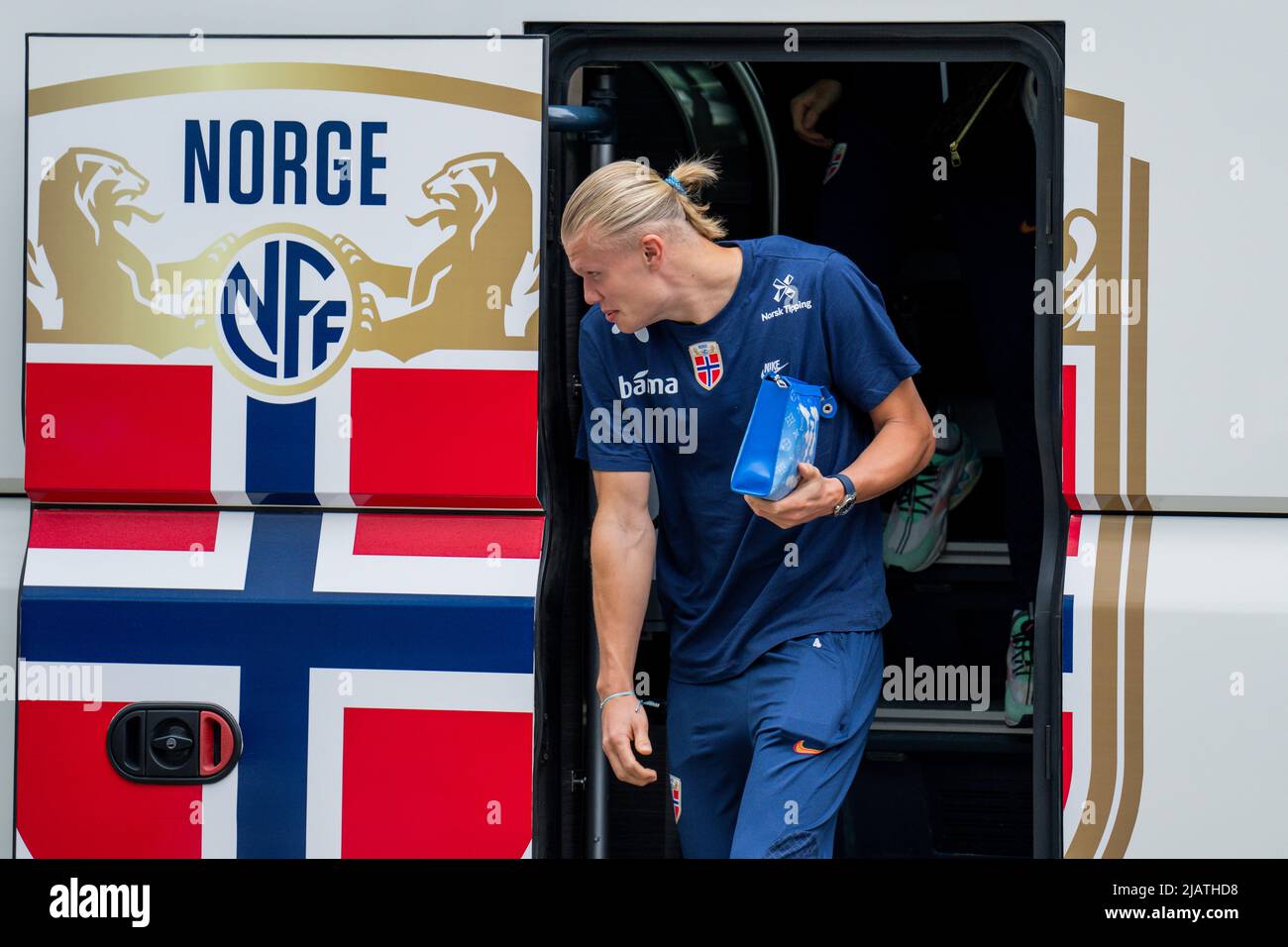 Oslo 20220531.Erling Braut Haaland before a training session with