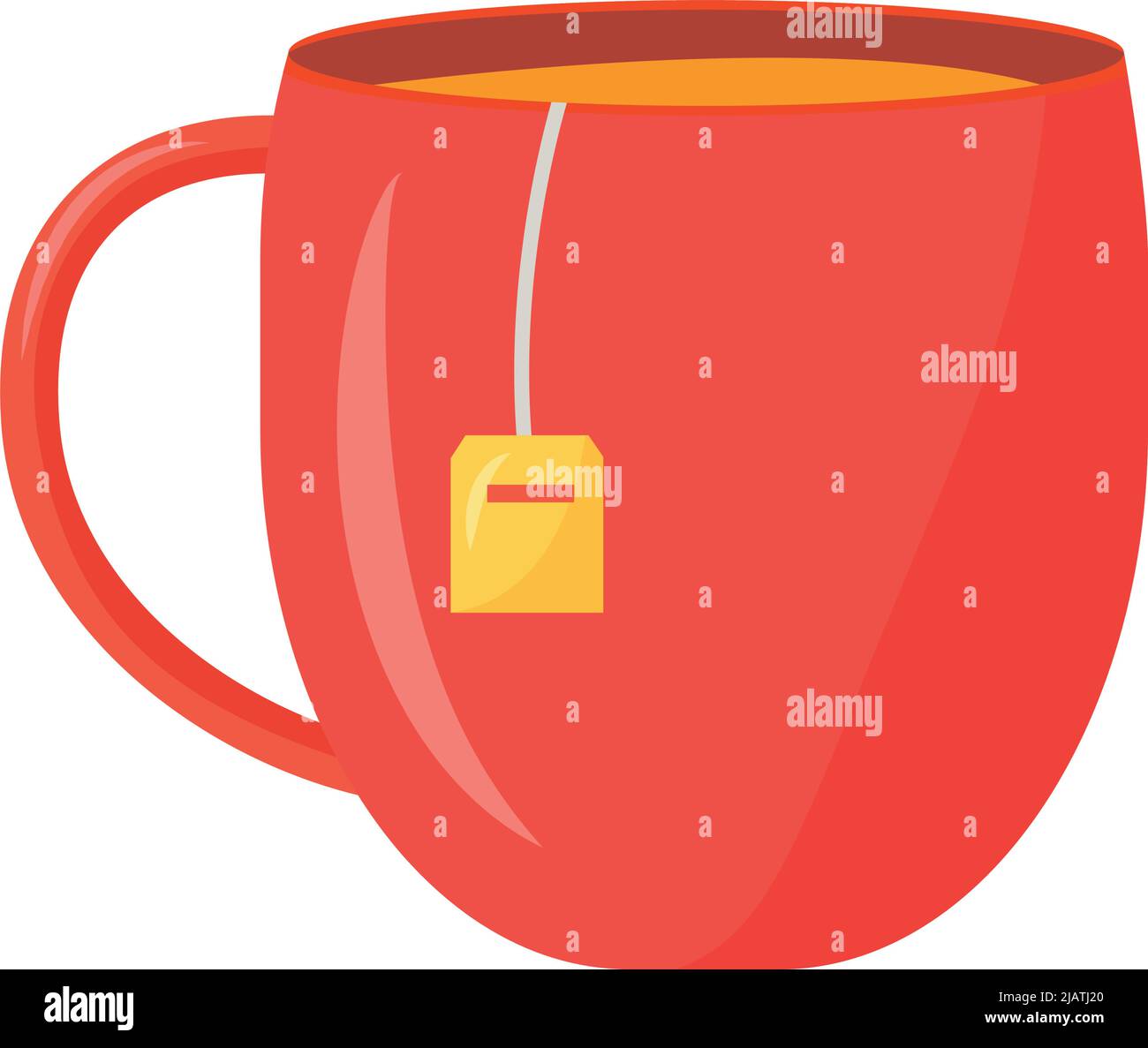 Cup of hot beverage semi flat color vector object Stock Vector