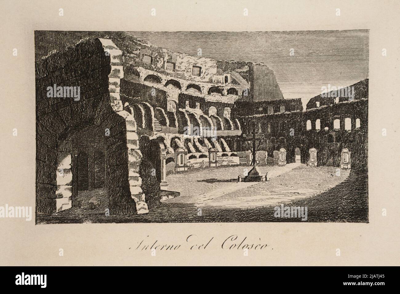 Interior of the Coloseo W: Num centuries views of Rome and its vicinity , Rome [ca 1820]. Unknown, puppy, Tomasso (ca 1790 1864) Stock Photo