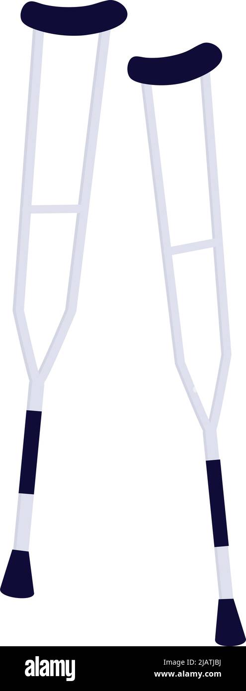 Underarm crutches semi flat color vector object Stock Vector