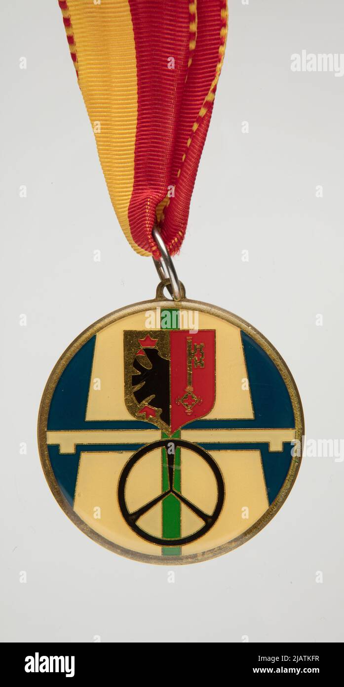 Medal issued on the occasion of the 20th anniversary of Les Routiers Swisses, Geneva Section Stock Photo
