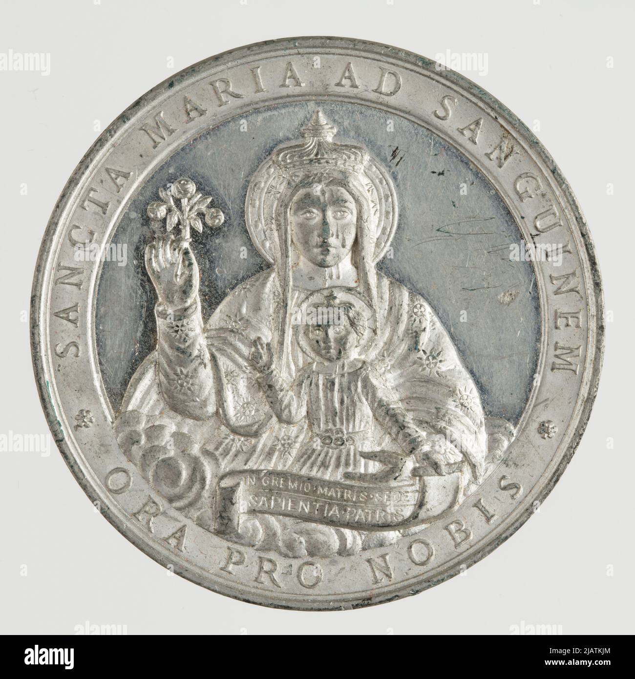 Medal commemorating the 400th anniversary of the Madonna Del Sanguue sanctuary in Johnson, Stefano Stock Photo