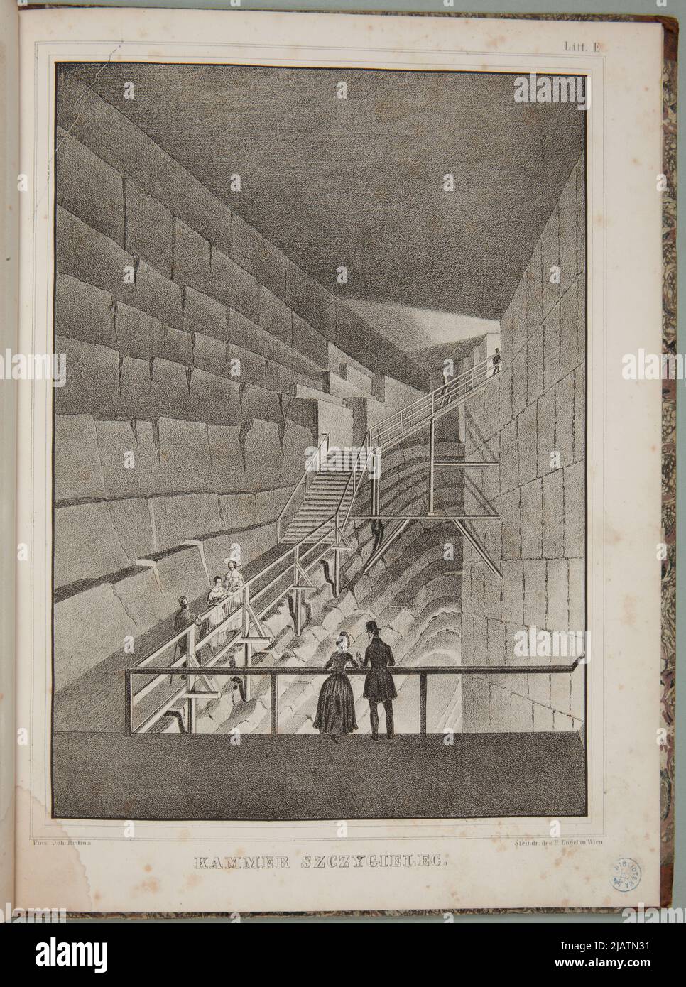 Plaque E, Szczygielec chamber in: Views of the salt dwarfs in Wieliczka [Vienna, Around 1850] Engel, H., Hero, Johann Nepomuk Stock Photo