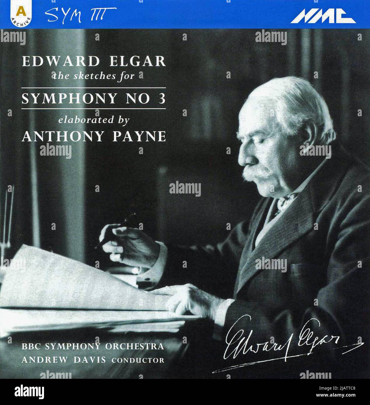 CD cover. 'Sketches for Symphony No.3' elaborated by Anthony Payne. Edward Elgar. BBC Symphony Orchestra. Andrew Davis. Stock Photo