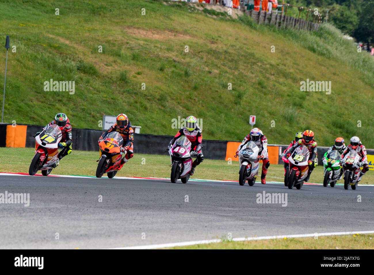 Mgello Circuit, scaperia, Italy. 29th May, 2022 Motogp Grand Prix Of Italy; Moto3 race moment Stock Photo