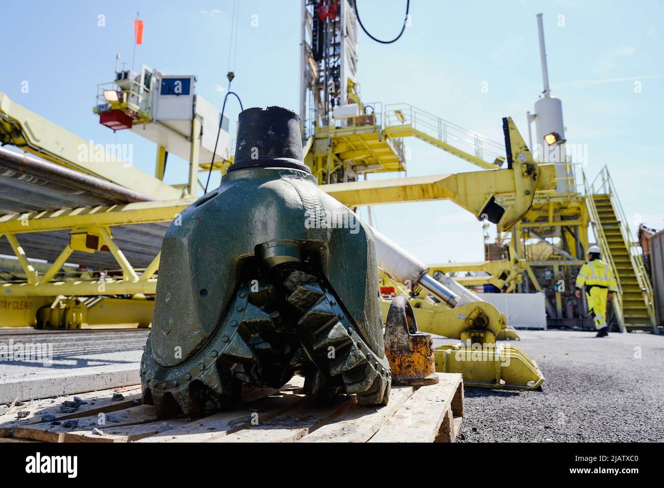 Graben Neudorf, Germany. 01st June, 2022. A tame chisel stands in front