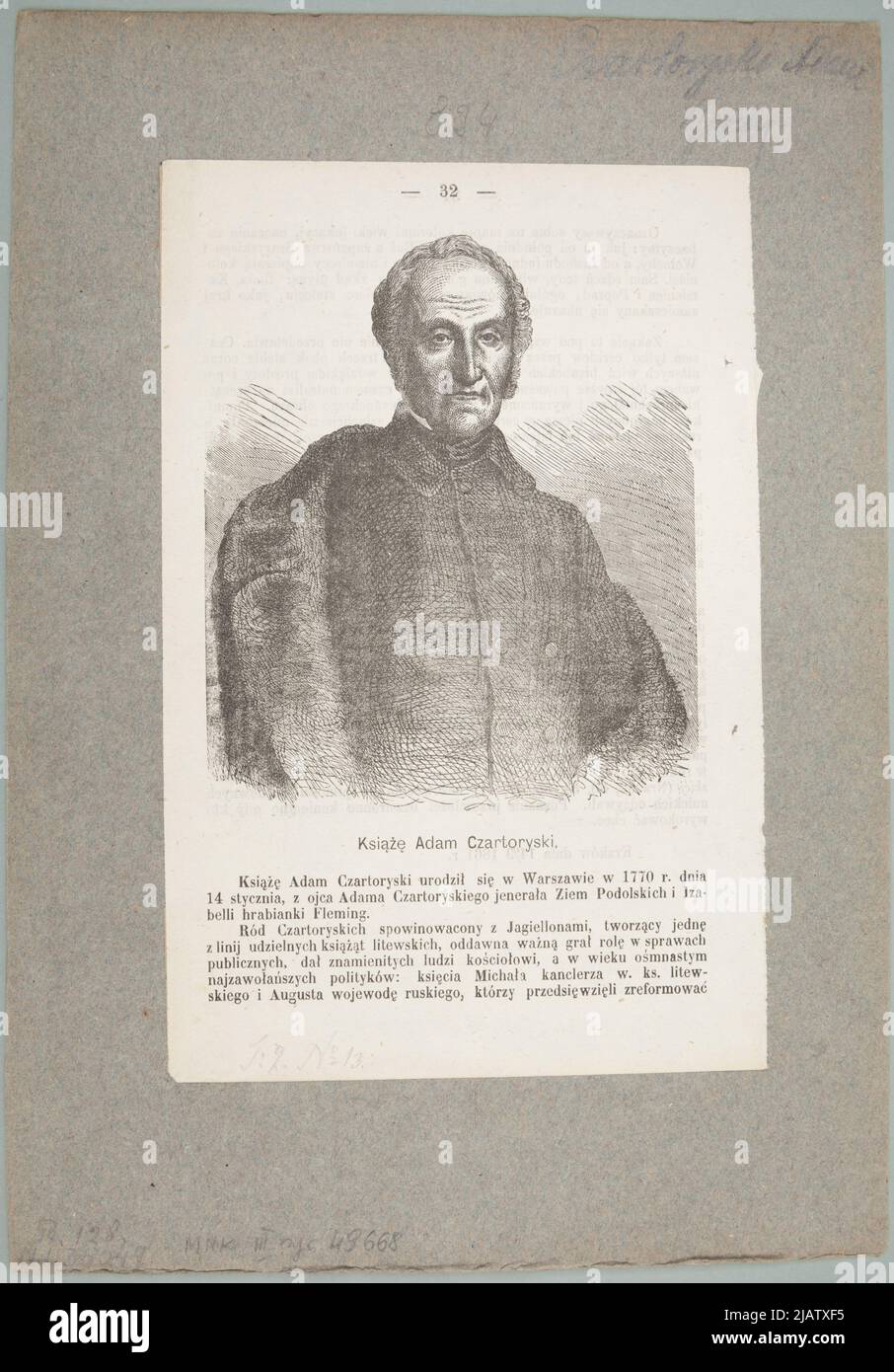 Prince Adam Czartoryski unknown Stock Photo Alamy