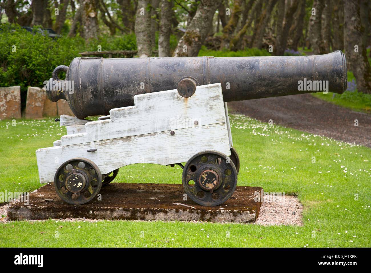 A cannon from the Napoleonic wars, The Castle of Mey, Mey by Thurso, Caithness, Scotland Stock Photo