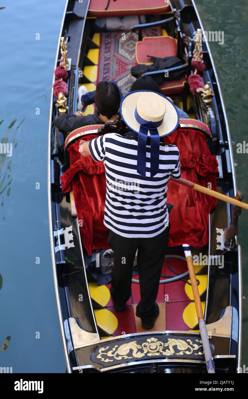 Gondolier in Venice Stock Photo