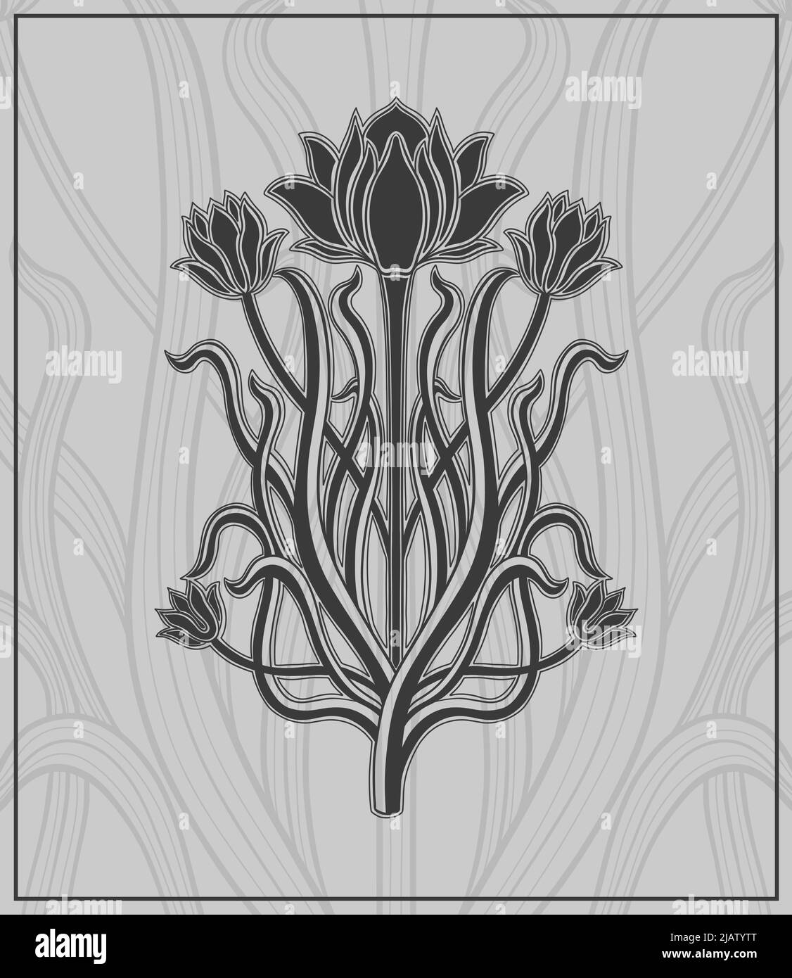 Art Nouveau Flower Drawings
