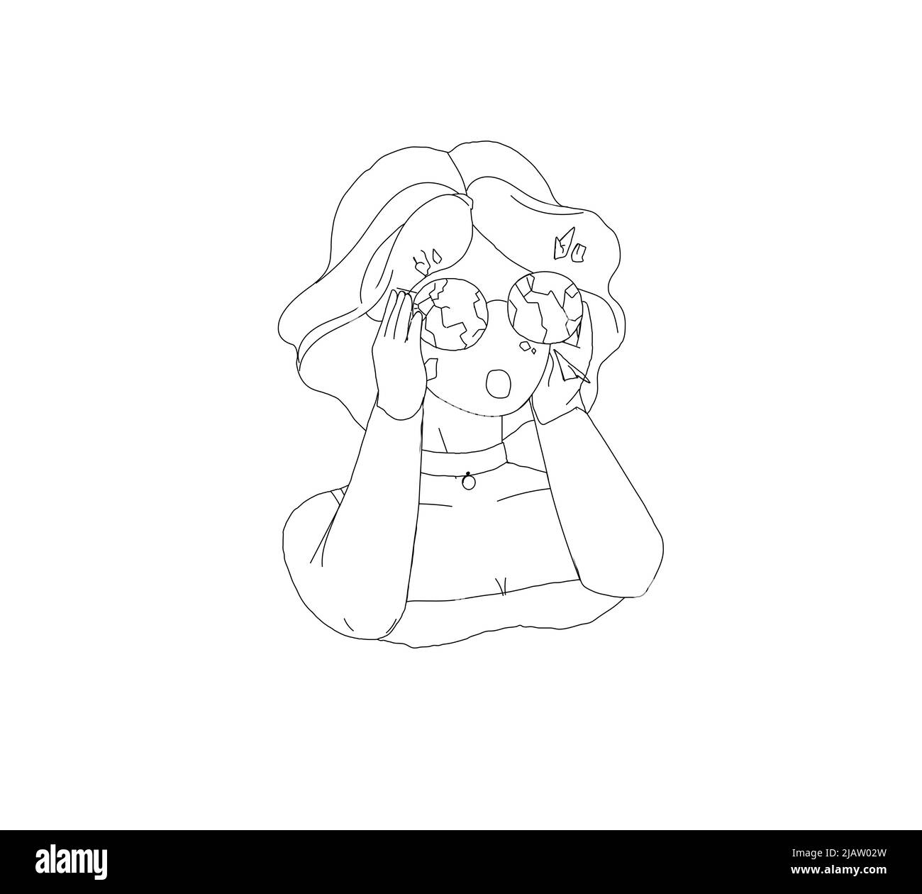 Frustrated stressed woman wearing broken glasses Stock Vector