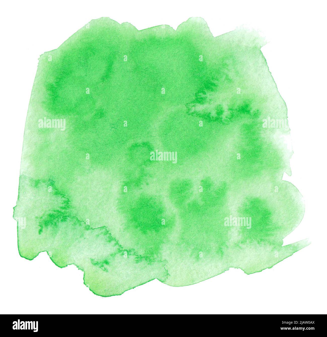 Abstract green watercolor splash texture isolated on white background ...
