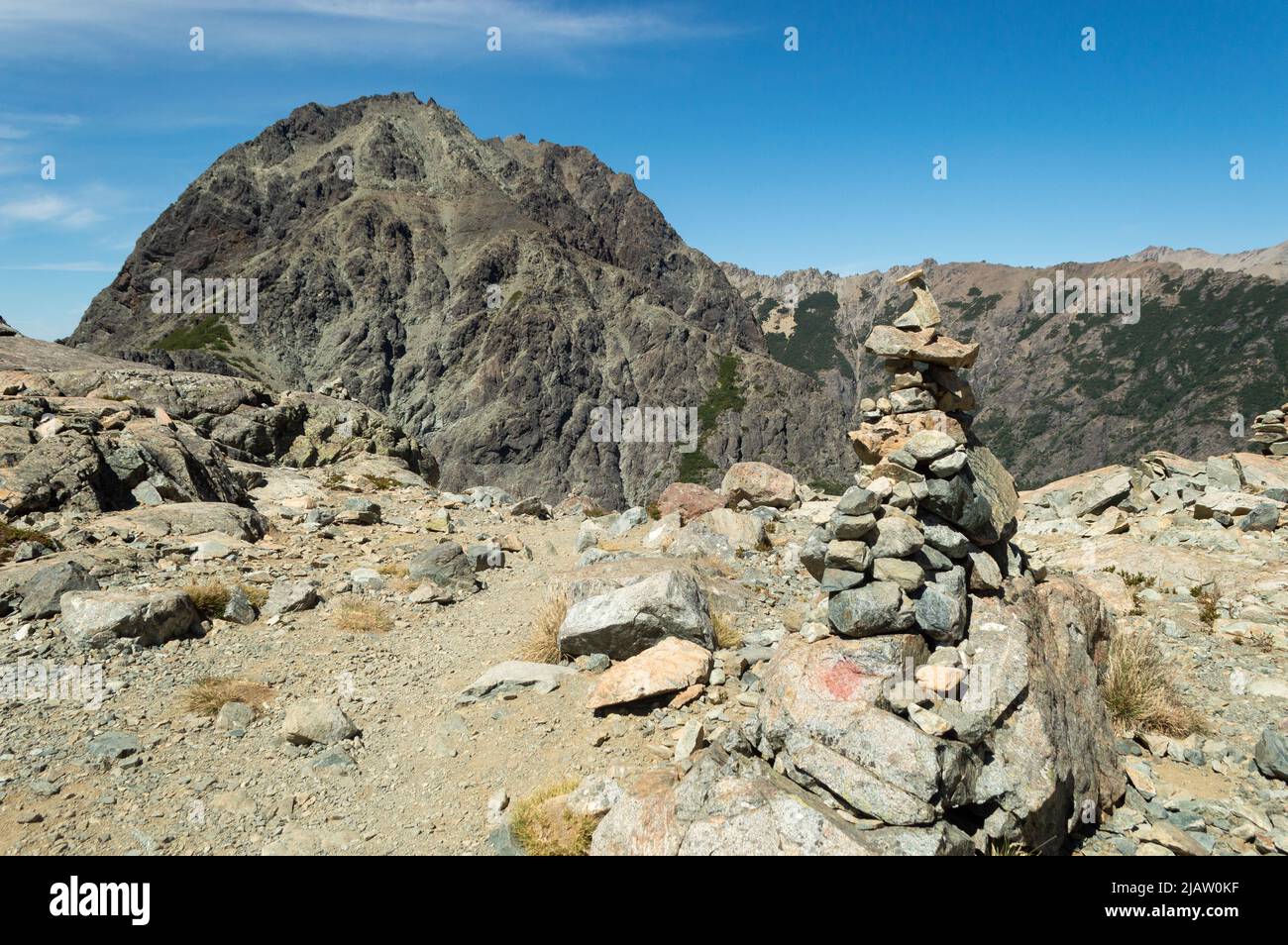 pile of stones in mountain Stock Photo