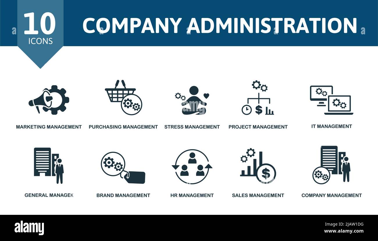 Company Administration set icon. Editable icons company administration ...
