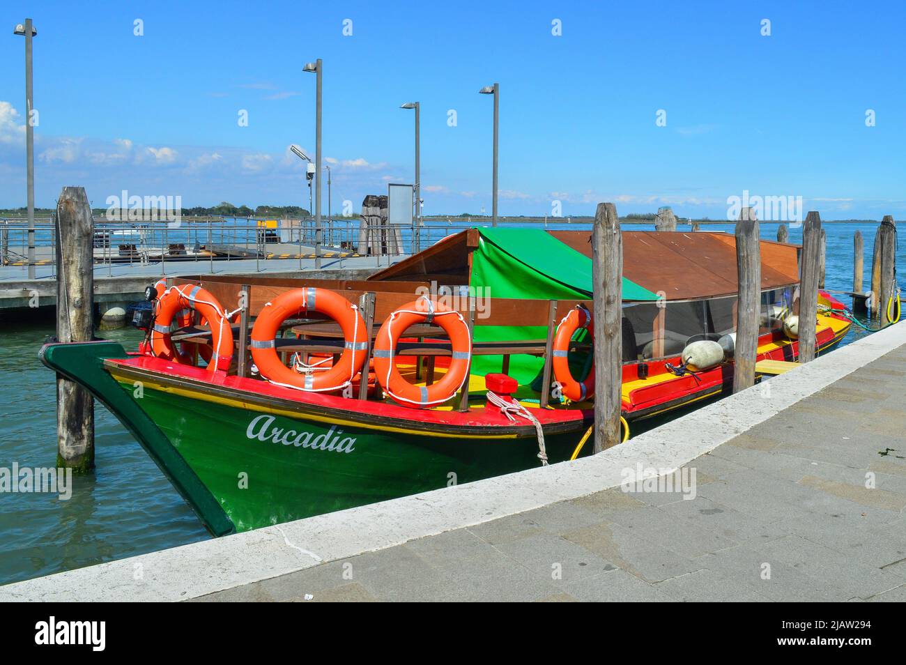 colorful boat in Burano Stock Photo