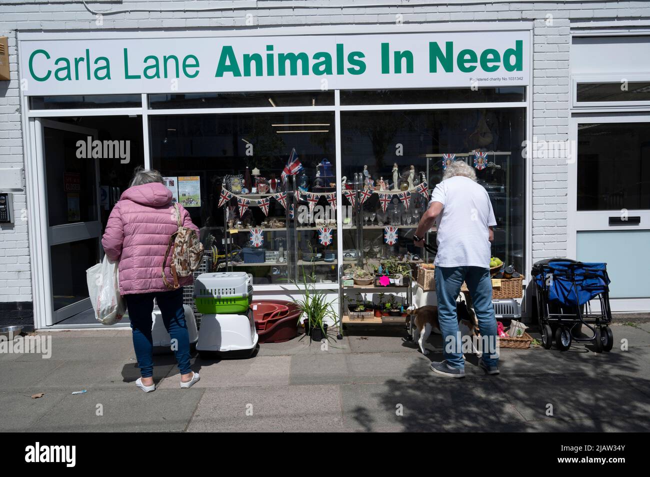 Liverpool, England, Uk. Formby. Carla Lane animal charity shop Stock Photo
