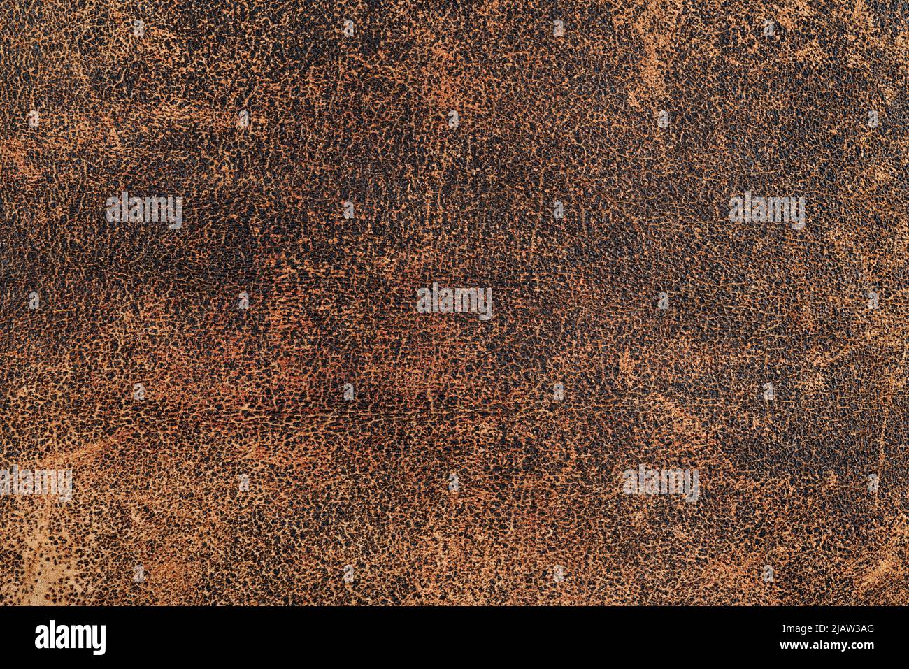 Weathered brown leather surface close up for texture and background Stock Photo