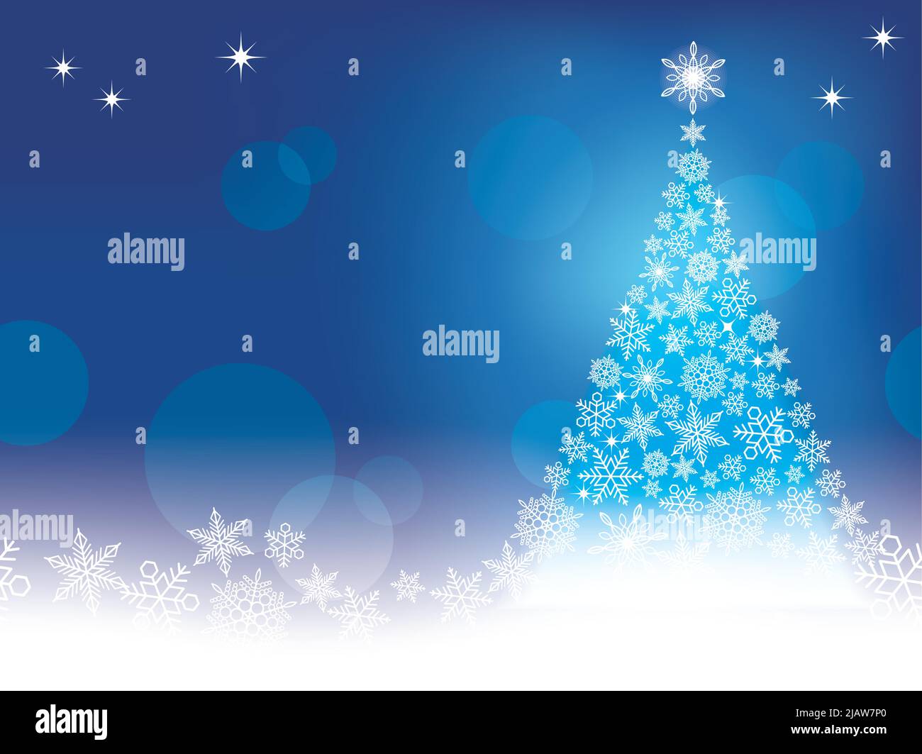 Abstract Winter Blue Seamless Background With A Christmas Tree And ...