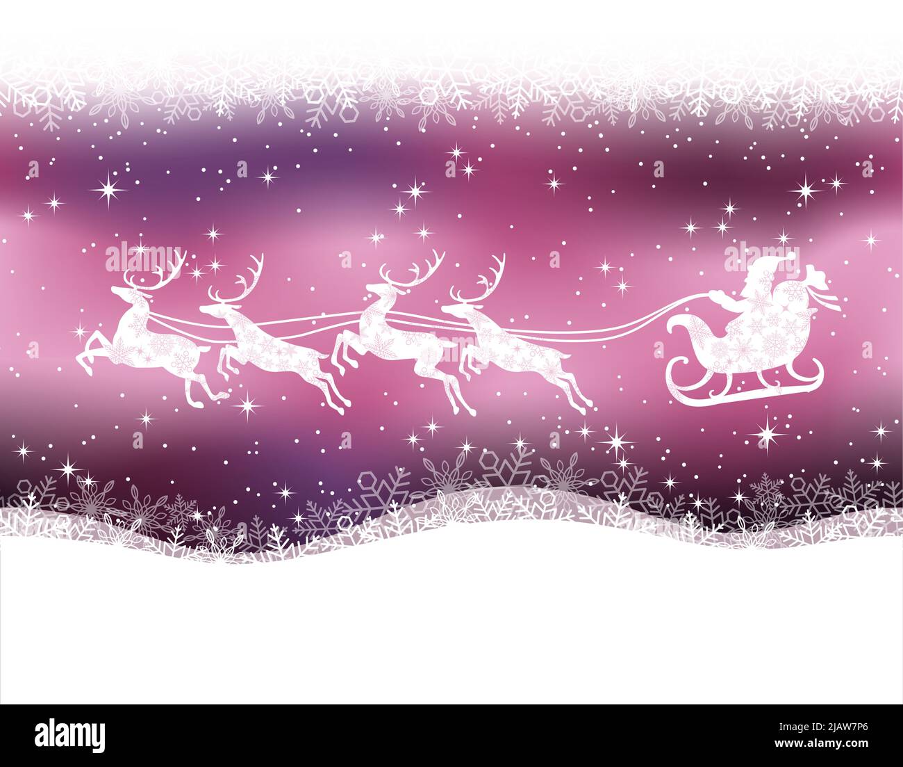 Seamless Christmas Vector Background With Flying Santa Claus And ...