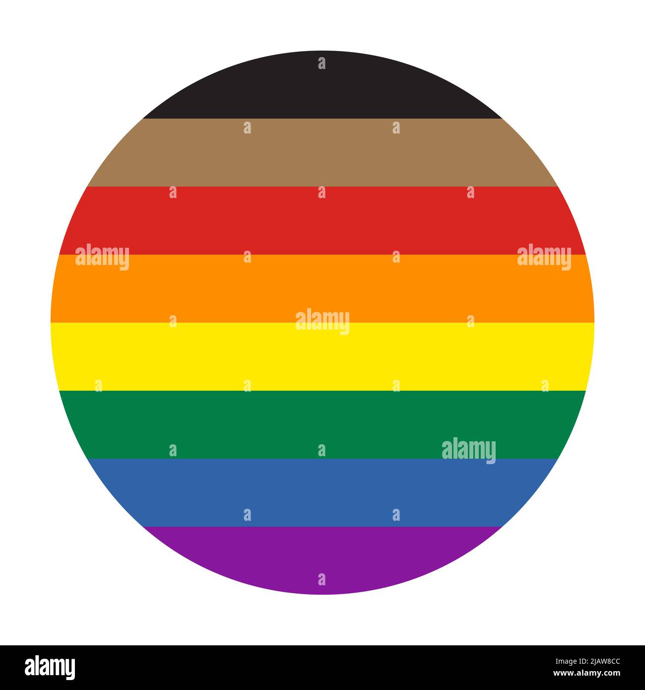 Circle Rainbow Icon New Pride Flag With Blanck And Brown Stripes Symbol Of Lgbt Community 4324