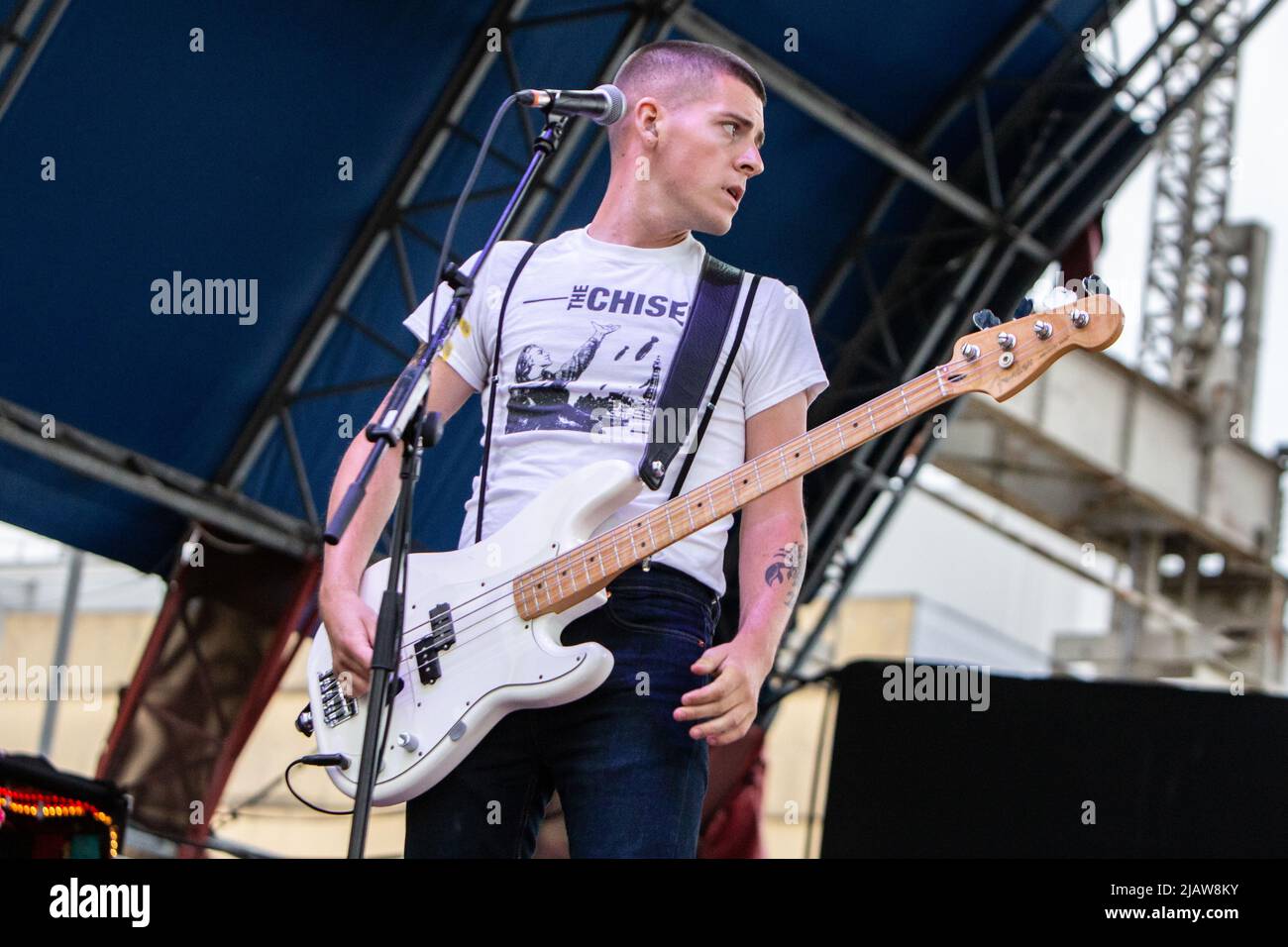 Milan Italy. 30 May 2022. the English punk rock band GRADE 2 performs live on stage at Carroponte opening the show of Social Distortion. Stock Photo
