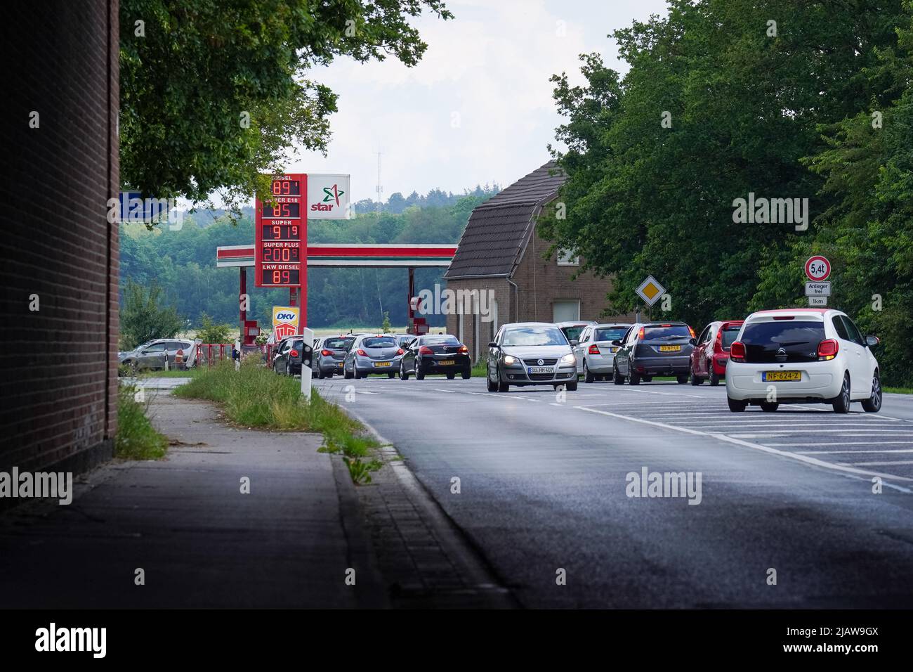 ELTEN, GERMANY JUNE 1 Because of a tax deduction fuel prices in
