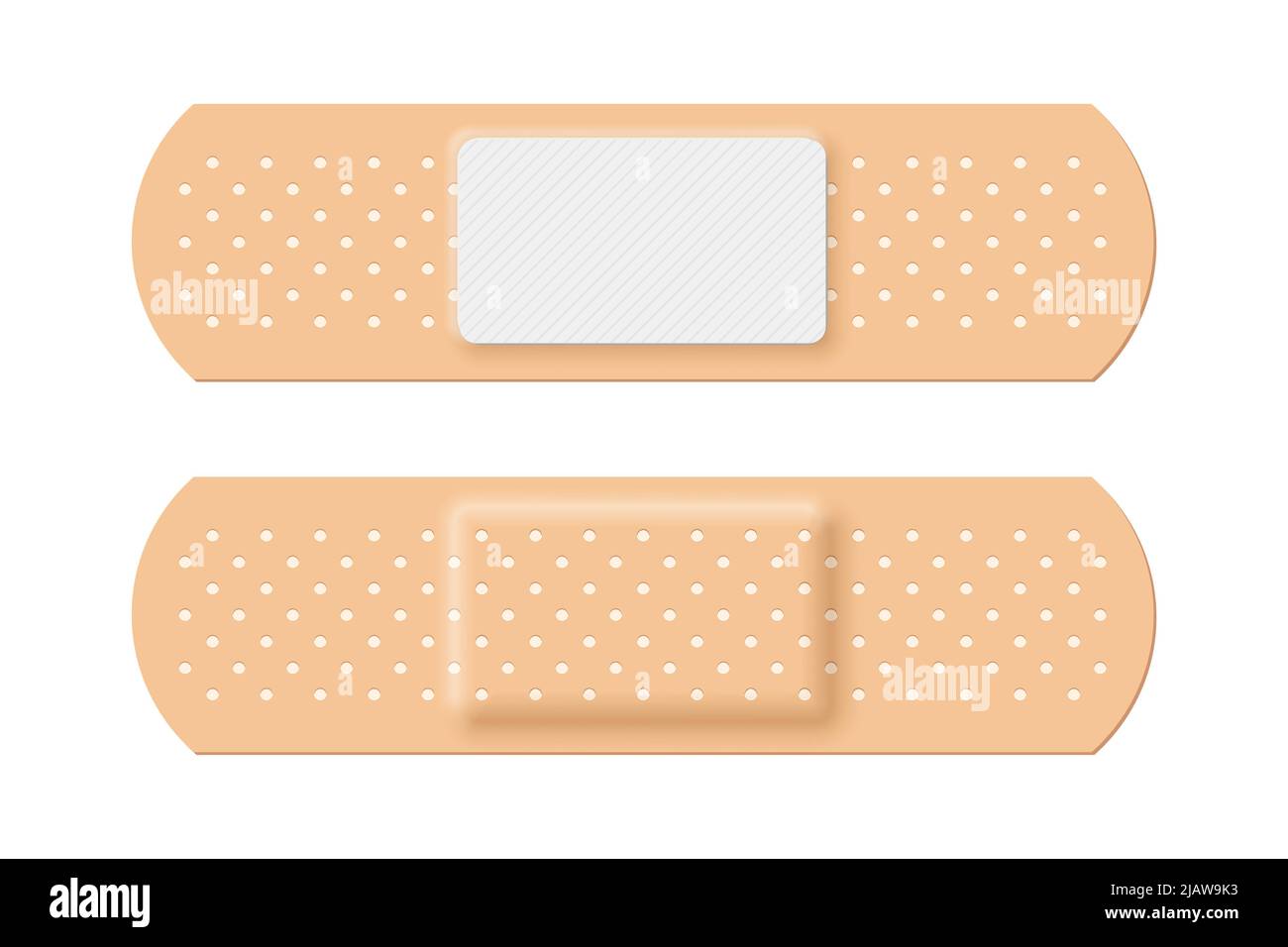 Adhesive bandage set of rectangle shape vector illustration. 3d realistic  elastic band aid, back and front view of beige plaster for emergency  medical Stock Vector Image & Art - Alamy