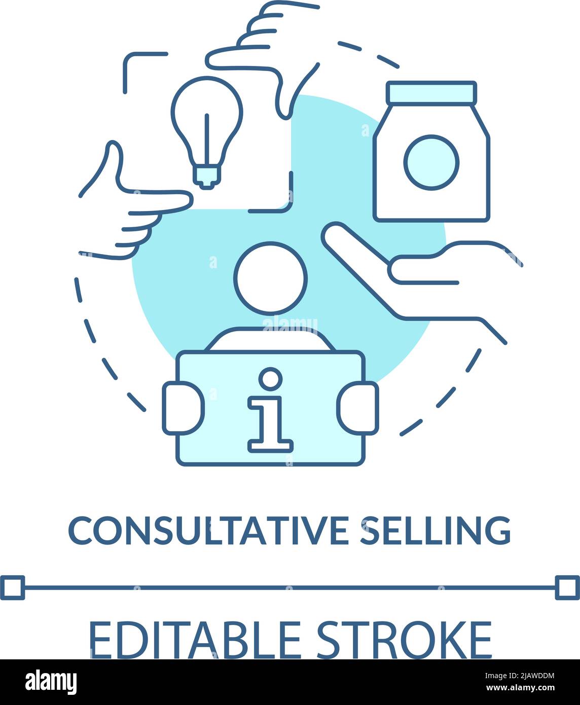 Consultative selling turquoise concept icon Stock Vector Image & Art ...