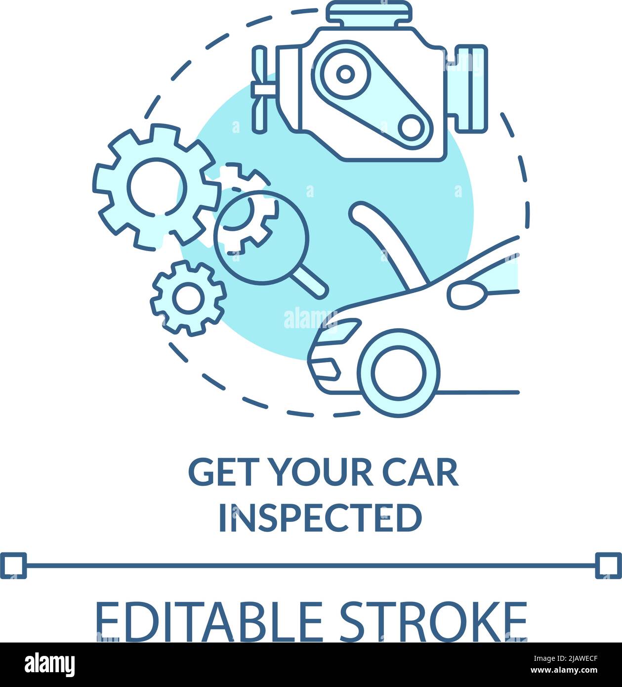 Get your car inspected turquoise concept icon Stock Vector Image & Art