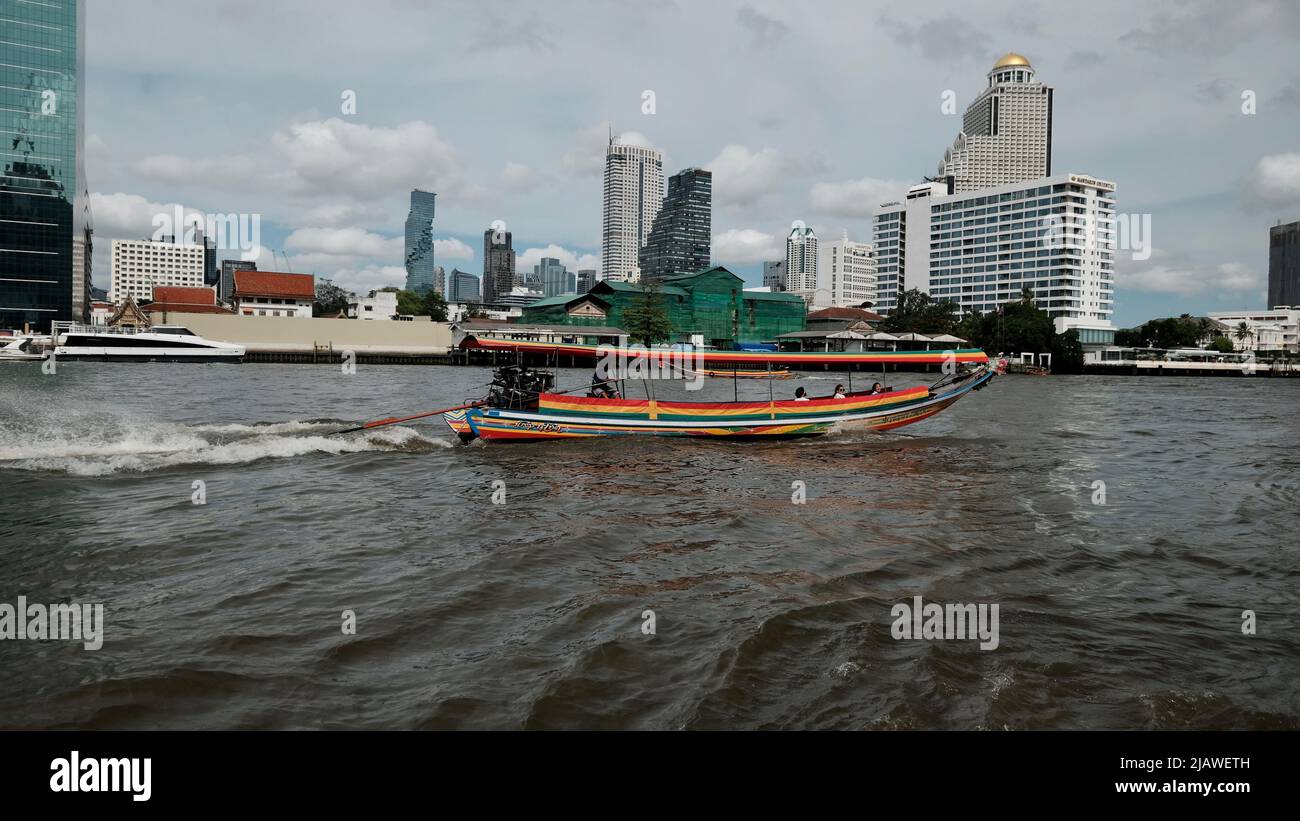 Long Tail on the Boat Chao Phraya River Bangkok Thailand Stock Photo ...