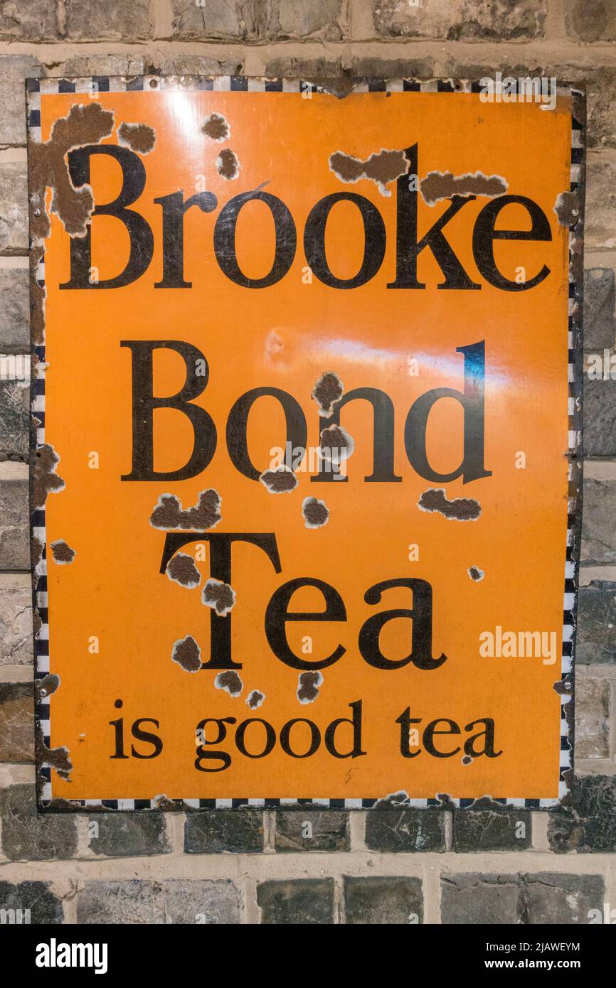 "Brooke Bond Tea is a good tea" metalbacked advert on display in the