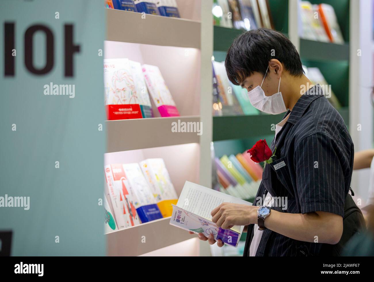 Seoul, South Korea. 1st June, 2022. A man reads a book at the Seoul