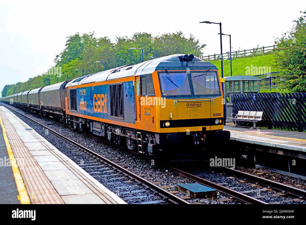 GBRF Class 60002 Graham Farish passing Yarm Railway Station, North Yorkshire, England Stock Photo
