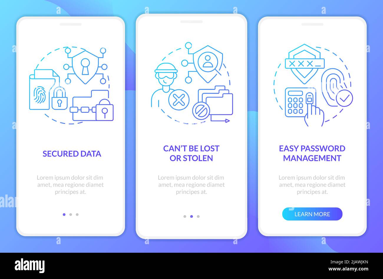 Advantages of digital identity blue gradient onboarding mobile app ...